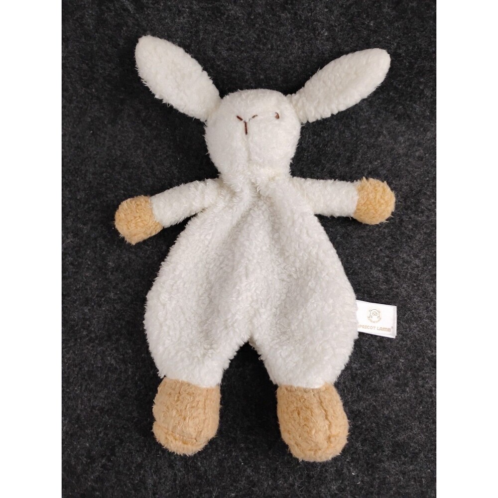 Apricot Lamb Bunny Plush Lovey All White